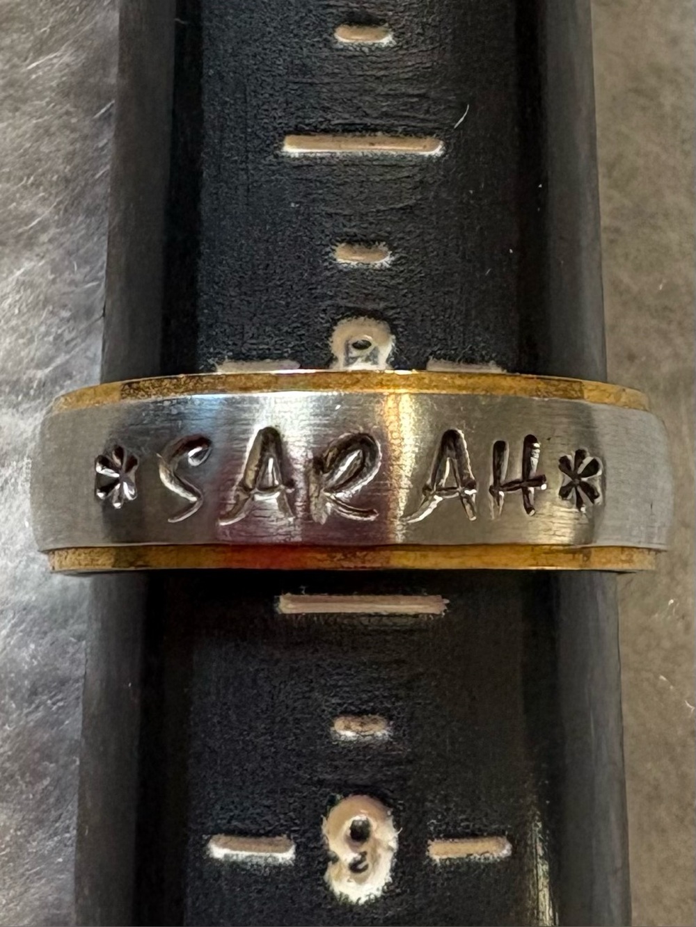 Sarah Two-Tone Stainless & Brass Ring - Gold/Silver Look Size 8
